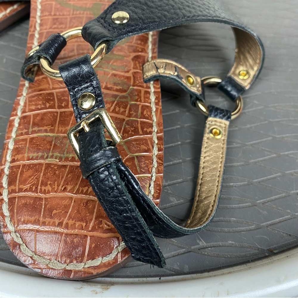 Black Leather Women's Sandals - Picture 11 of 16
